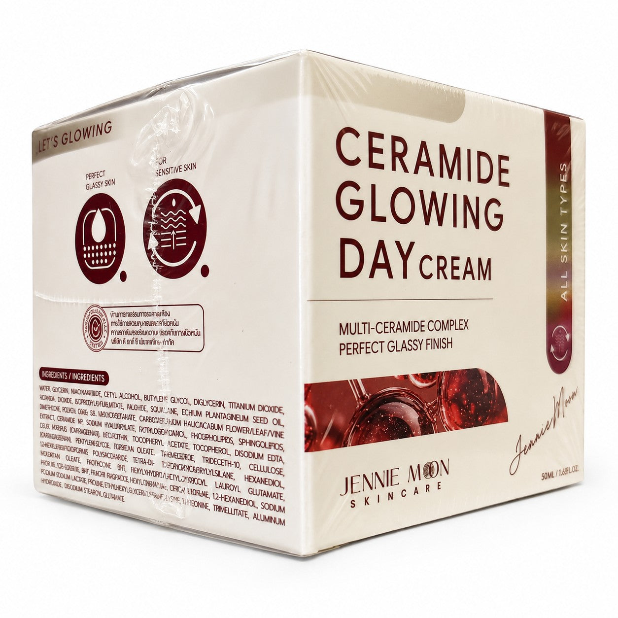 Jennie Moon Ceramide Glowing Day Cream 20ml with Multi-Ceramide Complex for everyday moisture support.