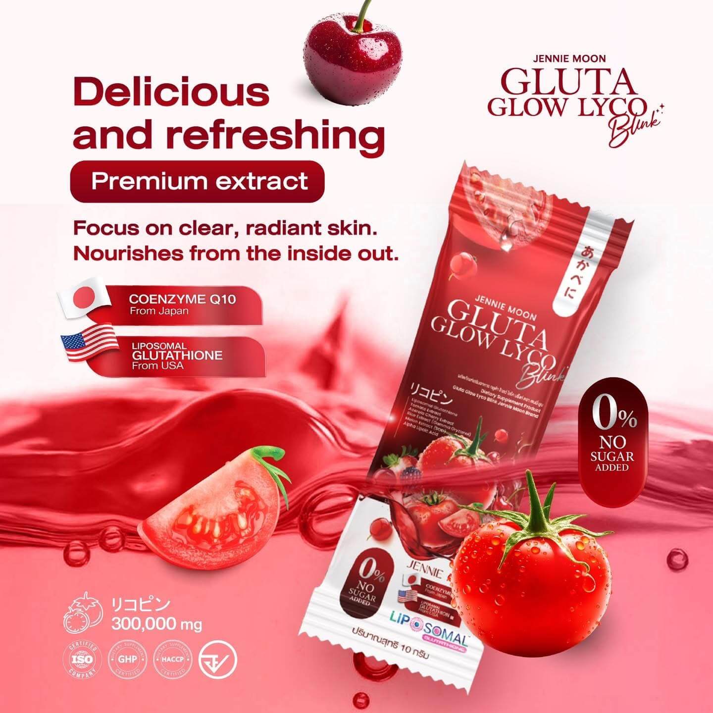 Jennie Moon Gluta Glow Lyco Blink liposomal glutathione formula for enhanced absorption and daily supplementation