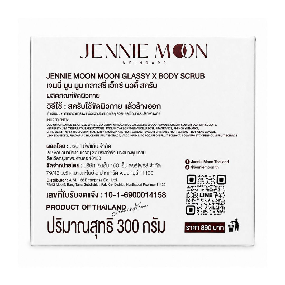 Jennie Moon Moon Glassy X Body Scrub Thai-made body care with verified product information