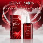 Jennie Moon Moonlight Glow Premium Body Oil helps leave skin feeling smooth, soft, and well cared for.