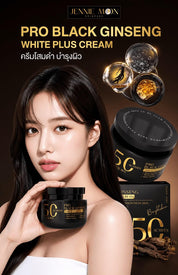 Jennie Moon Pro Black Ginseng White Plus Cream 250ml featuring Black Ginseng Extract, Niacinamide, Galactomyces, and Alpha Arbutin for everyday skincare.