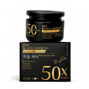 Jennie Moon Pro Black Ginseng White Plus Cream 250ml premium facial cream enriched with Black Ginseng and over 50 active ingredients for daily skincare.