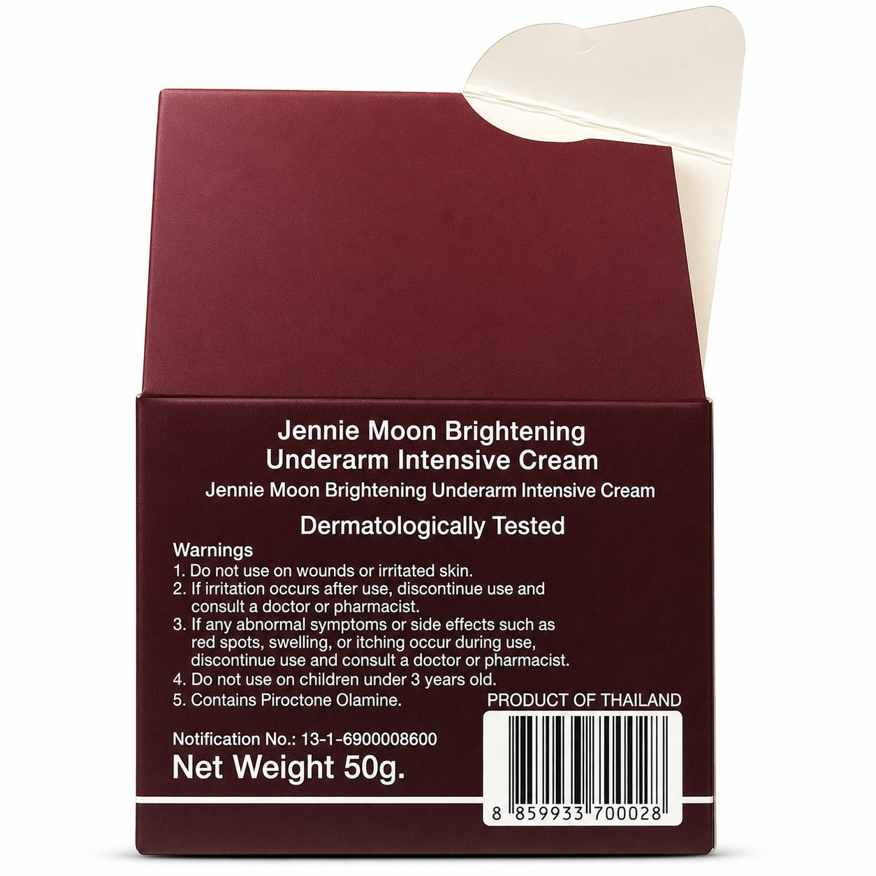 Jennie Moon Underarm Intensive Cream with Malodor Technology 50g with complete product information for an easy everyday underarm care routine.