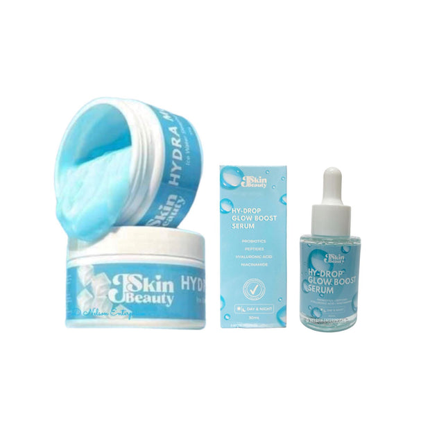 Glowing Skin Combo: JSkin Beauty Hydra Moist Ice Water Sleeping Mask and Hy-Drop Glow Boost Serum