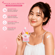 K-Beauty Sunglow SPF50 PA+++ 50ml lightweight daily UV protection sun cream with Cica and Niacinamide