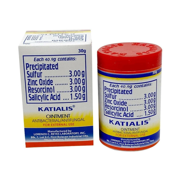 2 Jars Katialis Ointment Sulfur Zinc Oxide Salicylic Acid, 30g Each