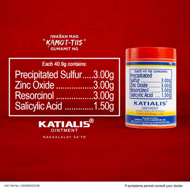 4 Jars Katialis Ointment Sulfur Zinc Oxide Salicylic Acid, 30g Each