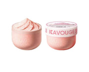 Kavouge Shower Salt Body Scrub with Niacinamide and Sakura Scent 300g formulated with salt crystals and walnut shell exfoliants