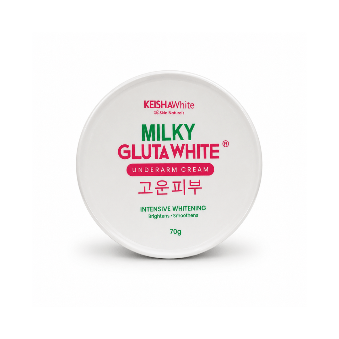 Keisha White Milky Gluta White Underarm Cream with moisturizing ingredients designed to keep skin feeling soft and comfortable.