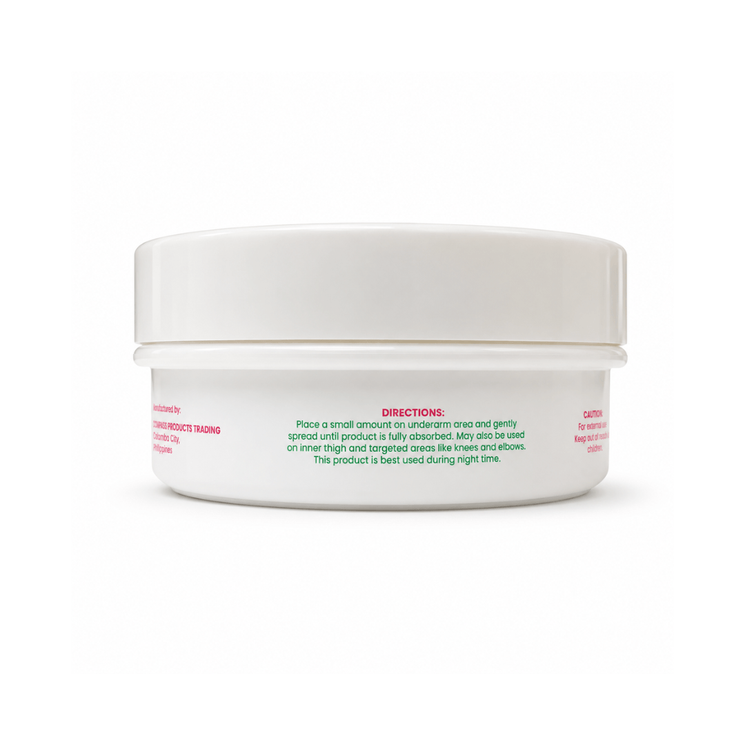 Keisha White Milky Gluta White Underarm Cream featuring Niacinamide and Vitamin C for daily skin conditioning care.