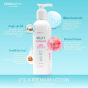 KEISHA White Skin Naturals Milky GlutaWhite Body Lotion SPF 50 with non-greasy finish