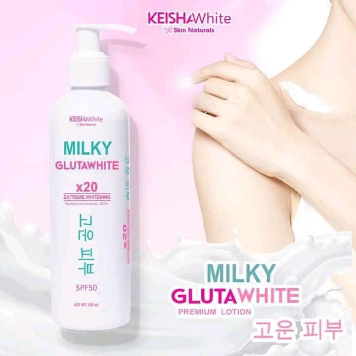 KEISHA White Skin Naturals Milky GlutaWhite Body Lotion SPF 50 provides moisturizing effect