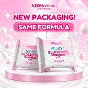 KEISHA White Skin Naturals Milky GlutaWhite Premium Soap 70g 10 Bars for a refreshing body cleanse with a smooth and creamy lather.
