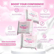 KEISHA White Skin Naturals Milky GlutaWhite Premium Soap 70g x 3 Bars