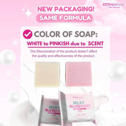 KEISHA White Skin Naturals Milky GlutaWhite Premium Soap promotes a naturally glowing, healthy complexion.
