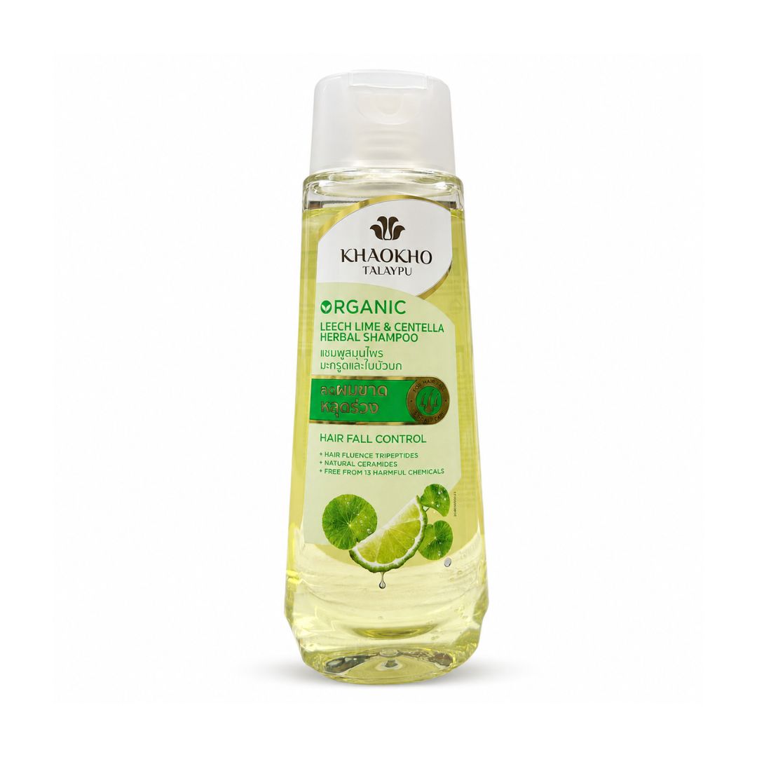 Khaokho Talaypu Organic Leech Lime & Centella Shampoo 320ml for Thai herbal hair care and everyday cleansing