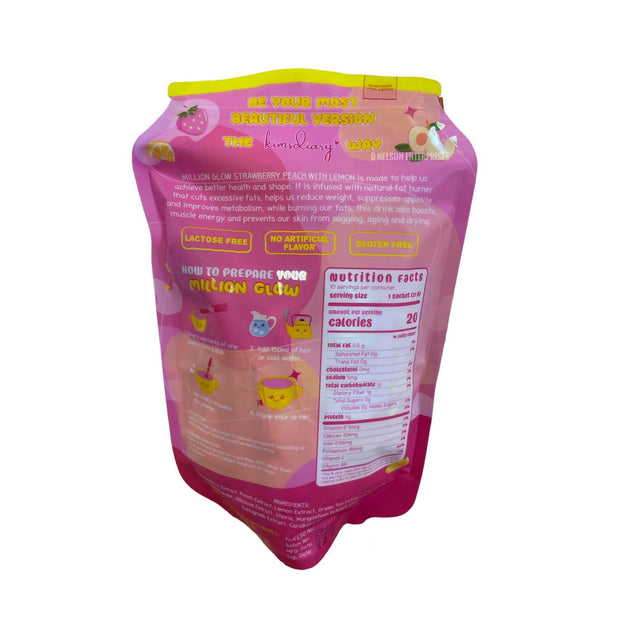 Million Glow Fat Buster Drink by Kim's Diary Stawberry Peach Flavor