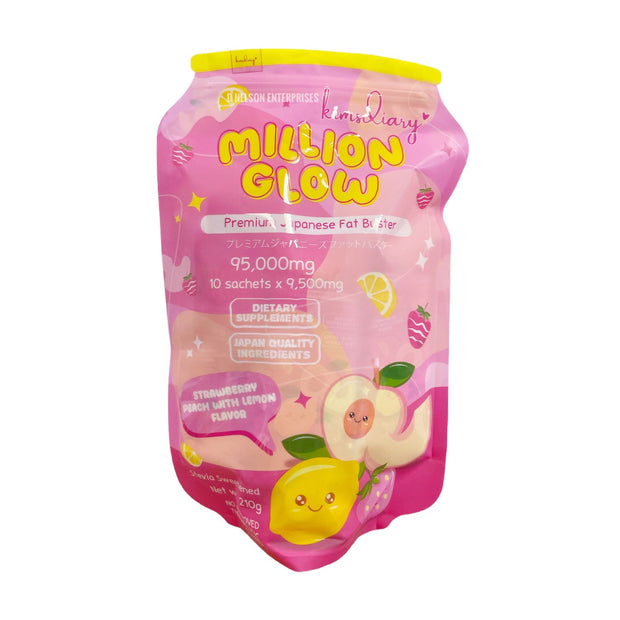 Million Glow Fat Buster Drink by Kim's Diary Stawberry Peach Flavor