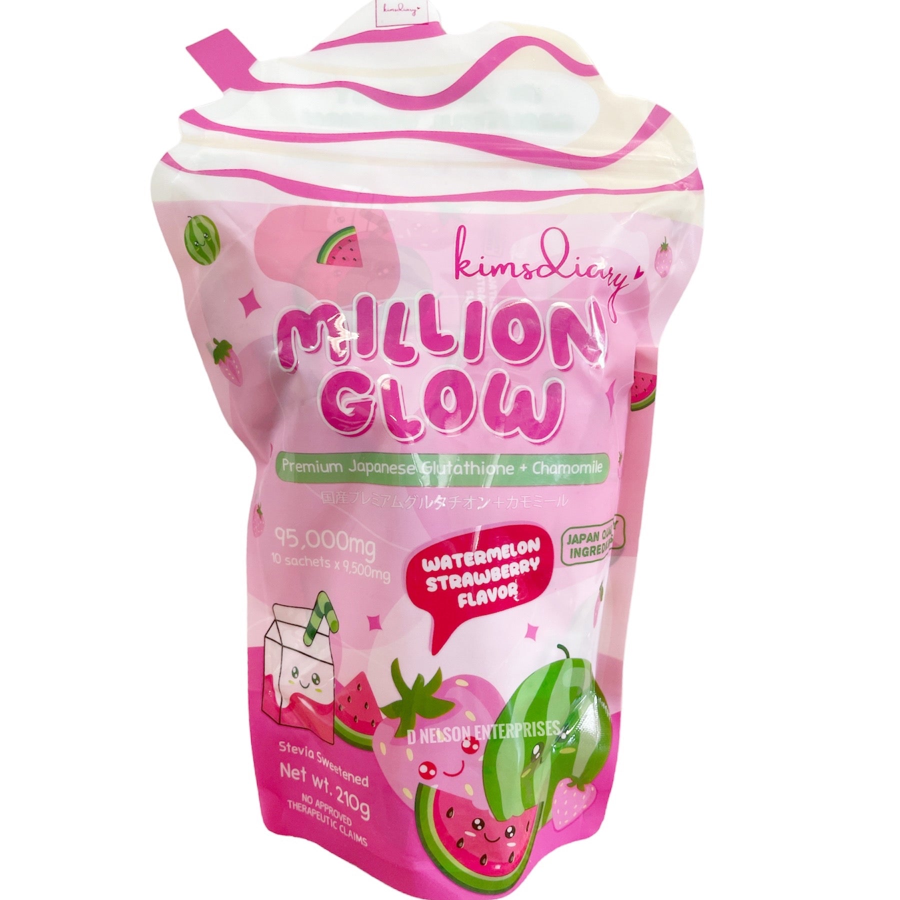 Kimsdiary Million Glow WATERMELON STRAWBERRY 10 Sachets