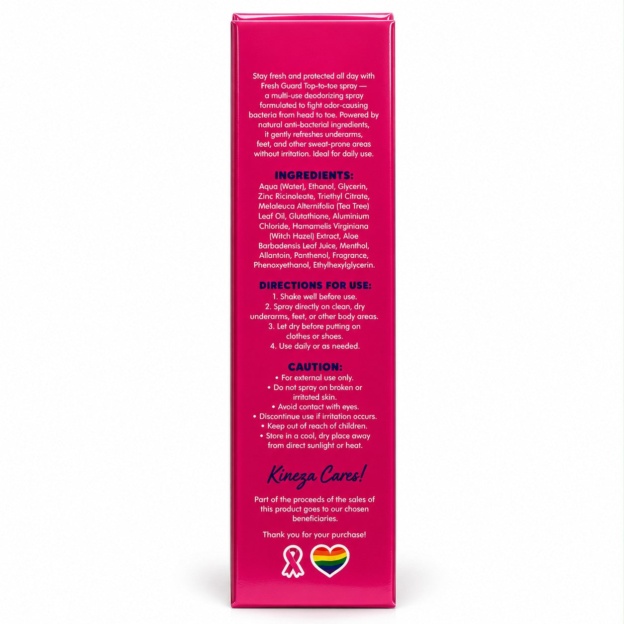 Kineza Fresh Guard Niacinamide Gluta-Tawas underarm and body spray for a fresh comfortable feel