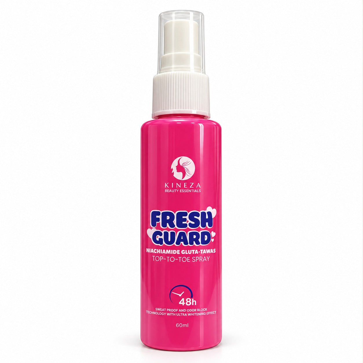 Kineza Fresh Guard Niacinamide Gluta-Tawas top-to-toe spray 60ml for daily personal care