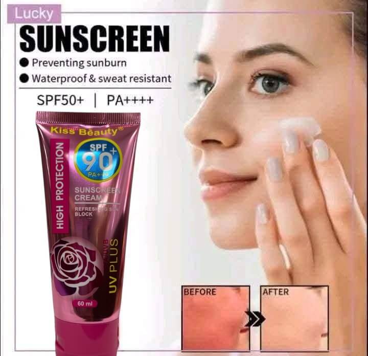 Kiss Beauty Sunscreen Cream 60ml leaves skin feeling smooth