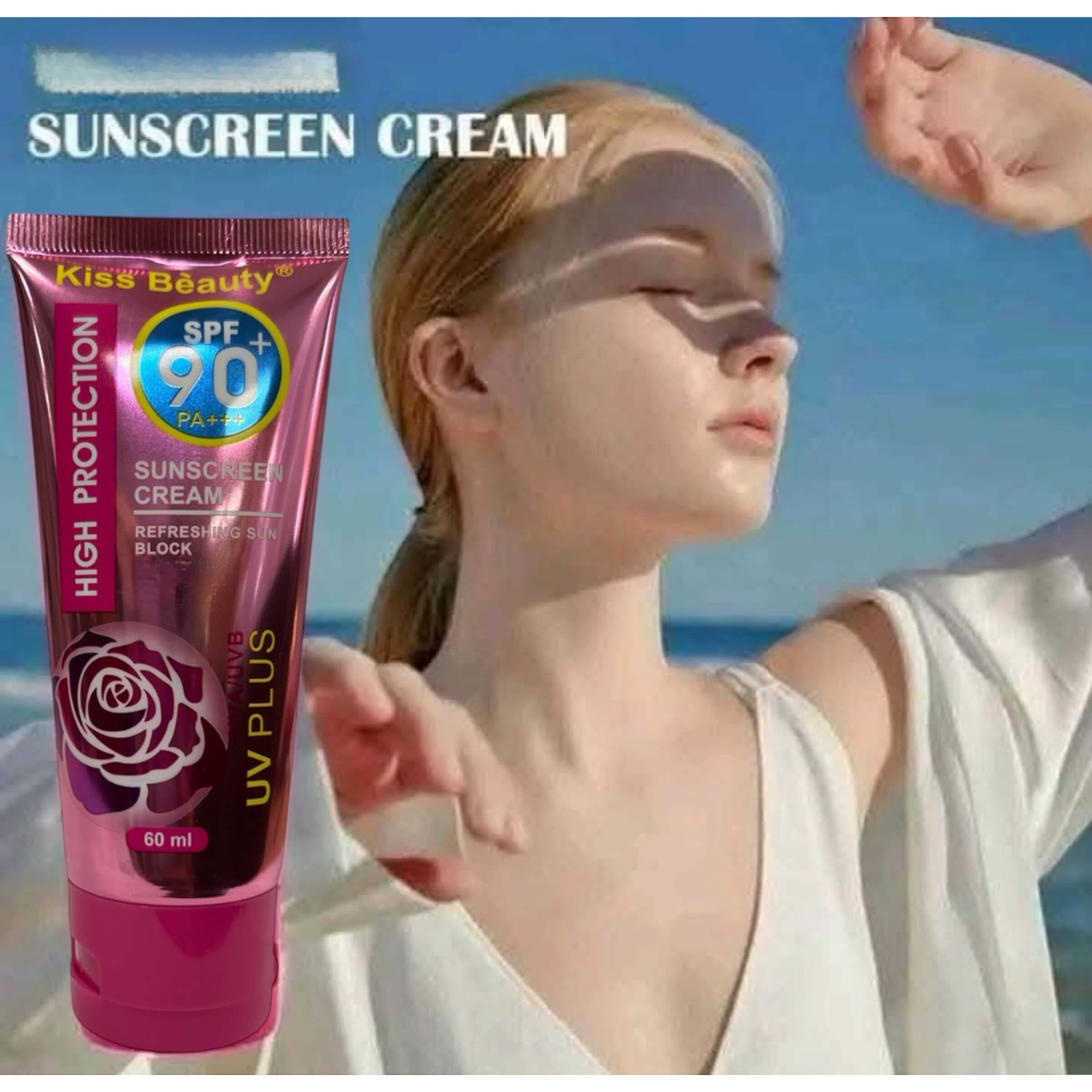 Kiss Beauty Sunscreen Cream 60ml with refreshing texture