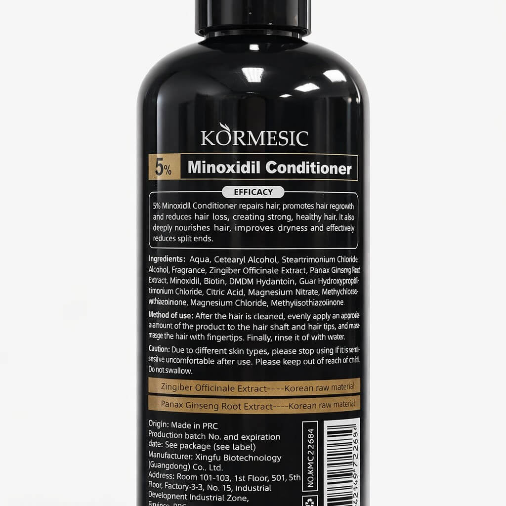 KORMESIC 5% Minoxidil With Biotin Strengthening Conditioner delivers scalp nourishing hydration and smooth finish