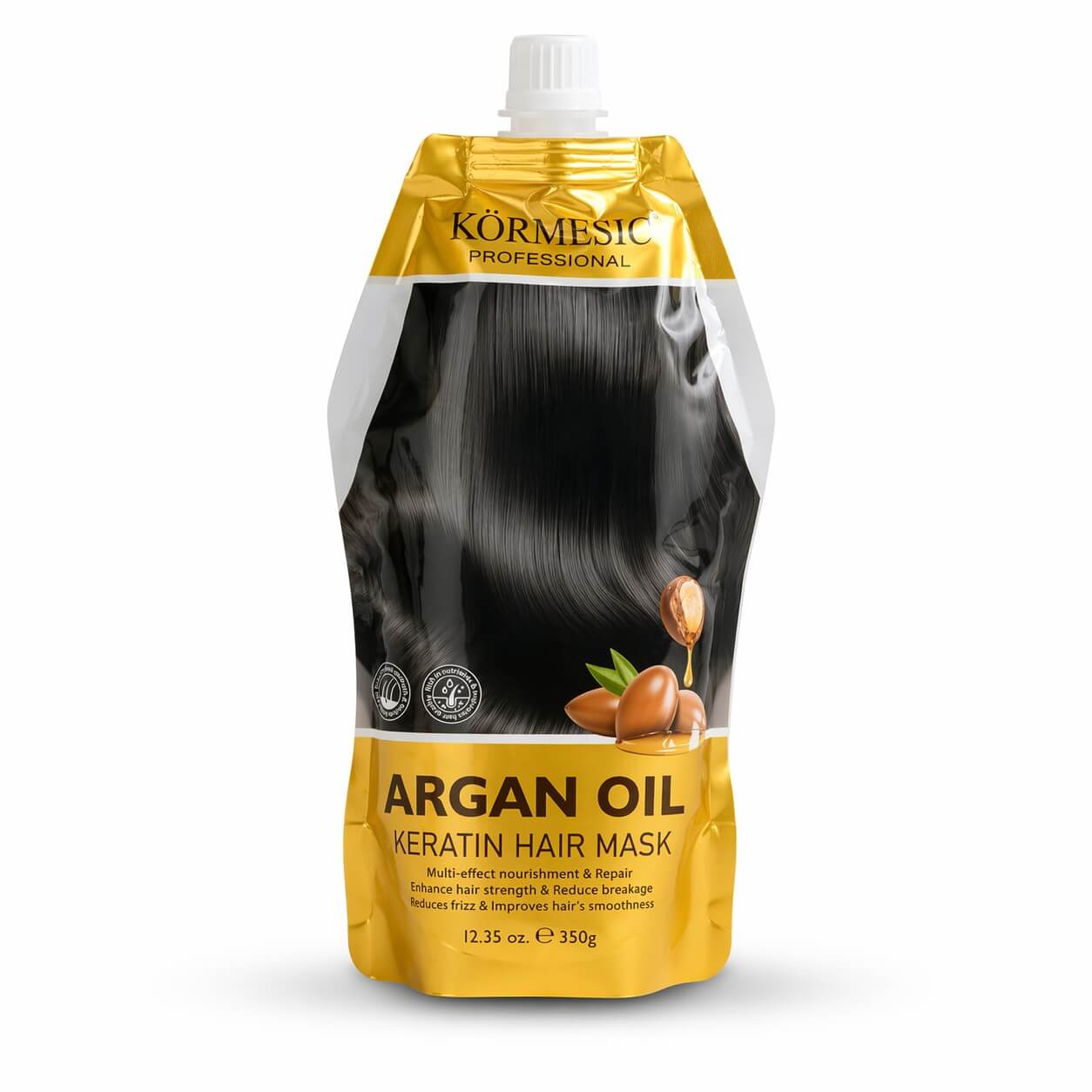 KORMESIC Professional Keratin Hair Mask Duo anti frizz smoothing hair treatment for easier styling