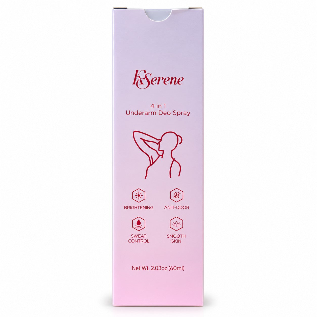 KSerene 4-in-1 Underarm Deo Spray 60ml with Niacinamide for daily skin-conditioning care