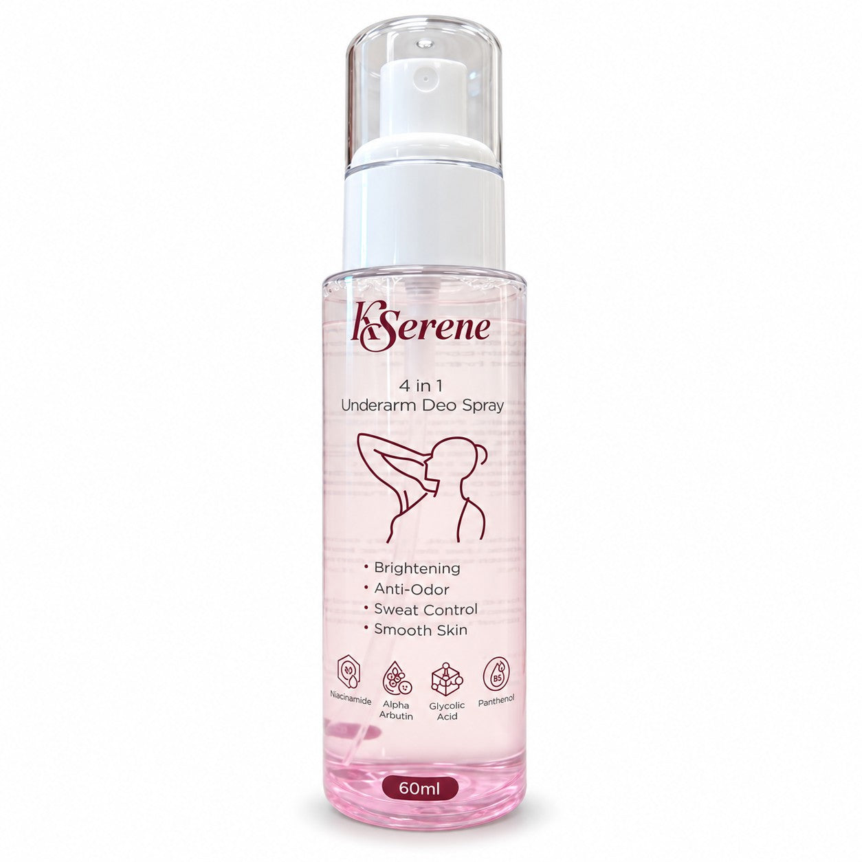 KSerene 4-in-1 Underarm Deo Spray 60ml for simple daily underarm care and freshness