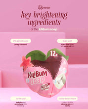 KSerene KiLiBUM Gluta Glycolic Soap 70g x 3 Bars – Gentle Exfoliating Bar with Glycolic, Kojic & Lactic Acid, Caviar Lime Extract, Glutathione 