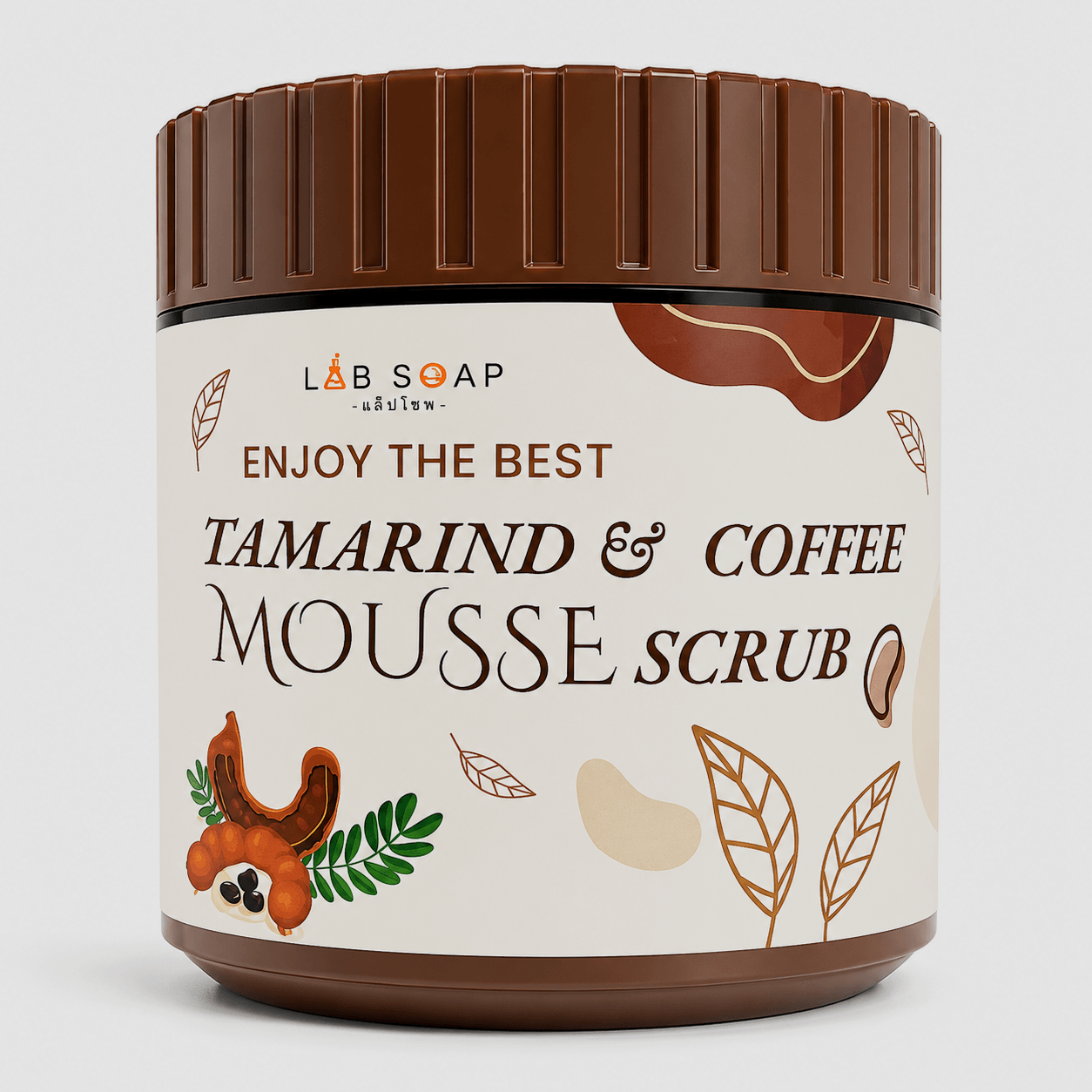 LAB SOAP Tamarind & Coffee Mousse Scrub creamy exfoliating body scrub for smooth and refreshed-looking skin.