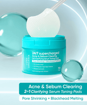 Luxe Organix 24/7 Supercharged Pore Refining Toning Pads with 5 Percent Lactic Acid Daily Skin Care Formula