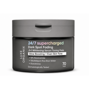 LUXE ORGANIX 24/7 Supercharged Dark Spot Fading Serum Toning Pads 70 Pads with glow boosting niacinamide skincare formula