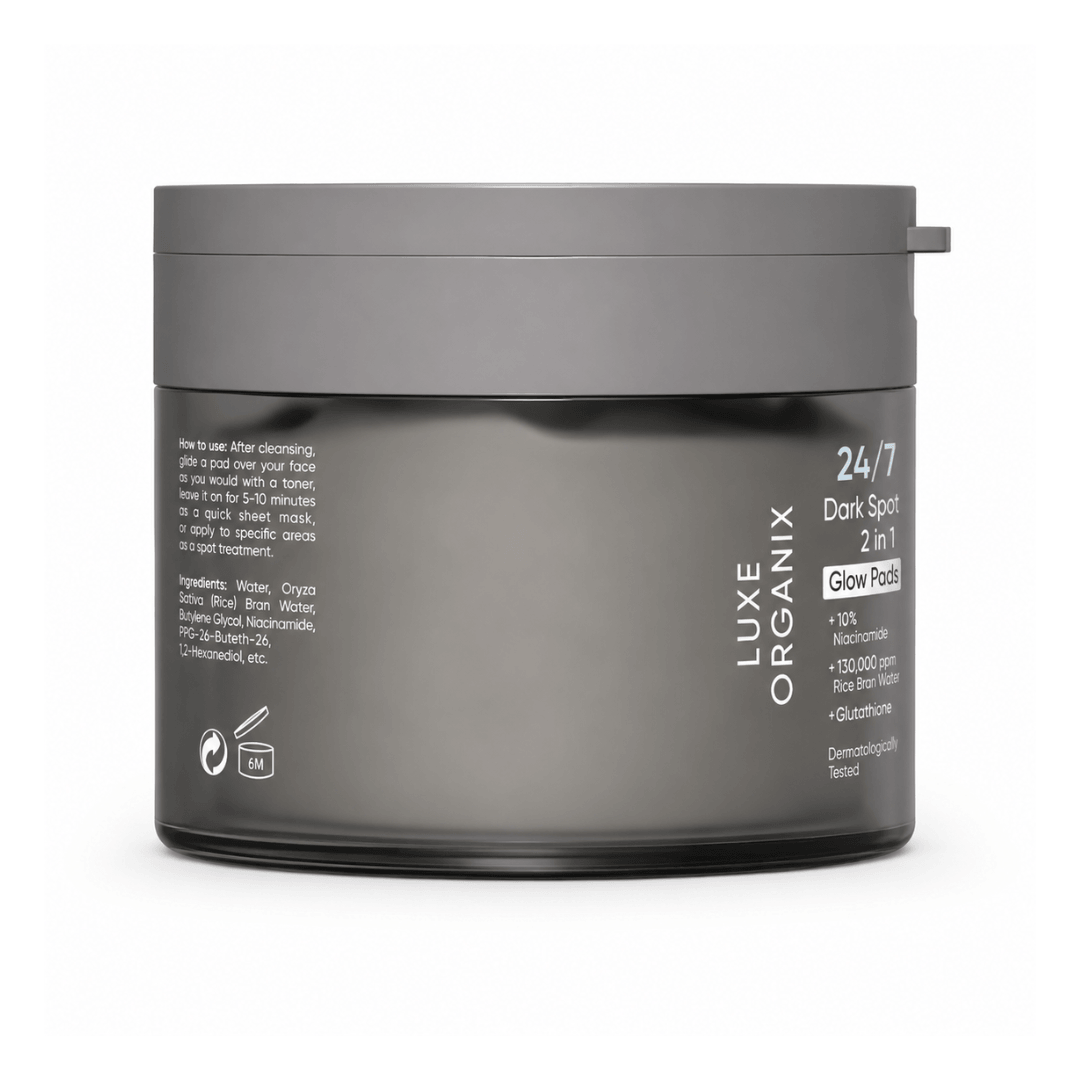 LUXE ORGANIX 24/7 Supercharged Dark Spot Fading Serum Toning Pads 70 Pads inspired by Korean skincare routines