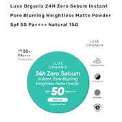 Luxe Organix 24H Zero Sebum Instant Pore Blurring Weightless Matte Powder Spf 50 Pa++++ Natural 15G