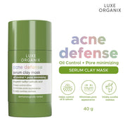 Luxe Organix Acne Defense Mugwort Clay Stick 52g quick 10 to 15 minute mask routine for refreshed looking skin