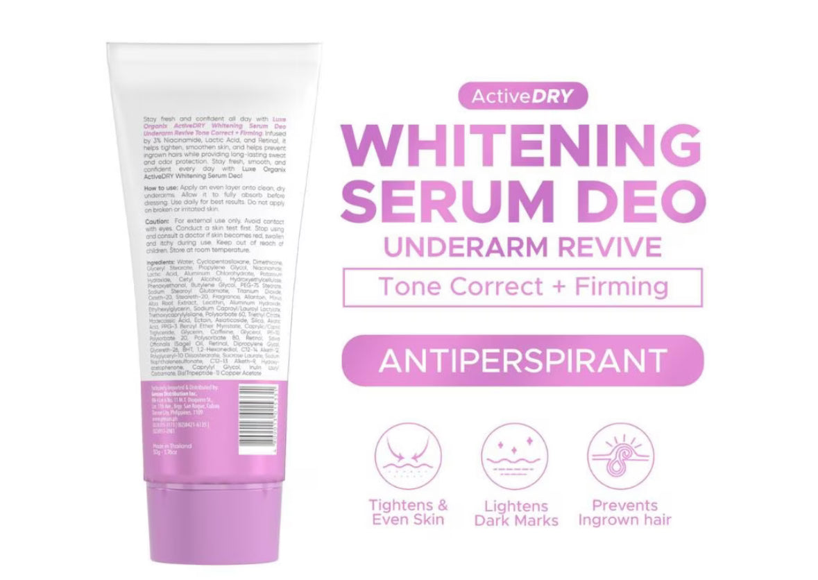 Luxe Organix Active Dry Serum Deodorant Purple lightweight non-sticky daily deo