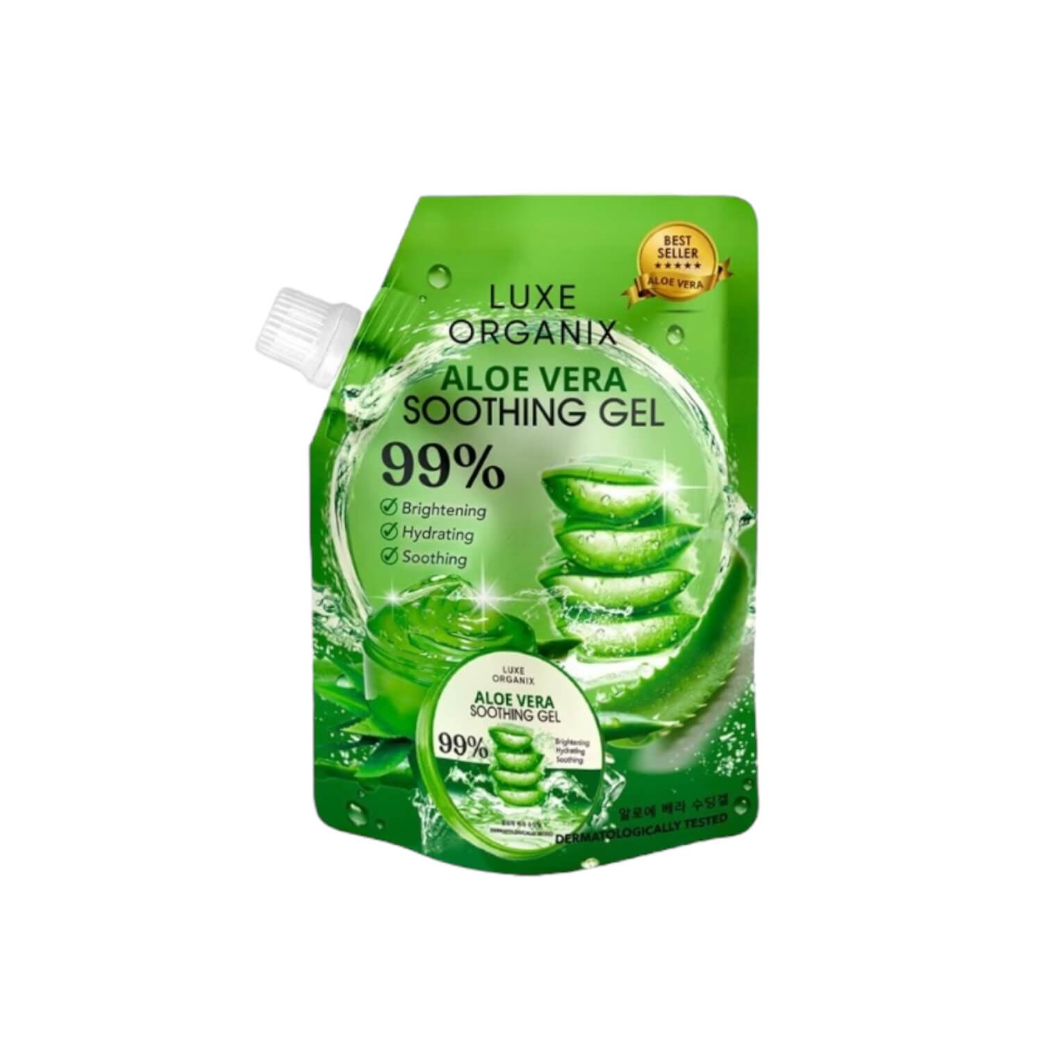 Luxe Organix Aloe Vera Soothing Gel 99% 100ml Sachet hydrates and refreshes skin

