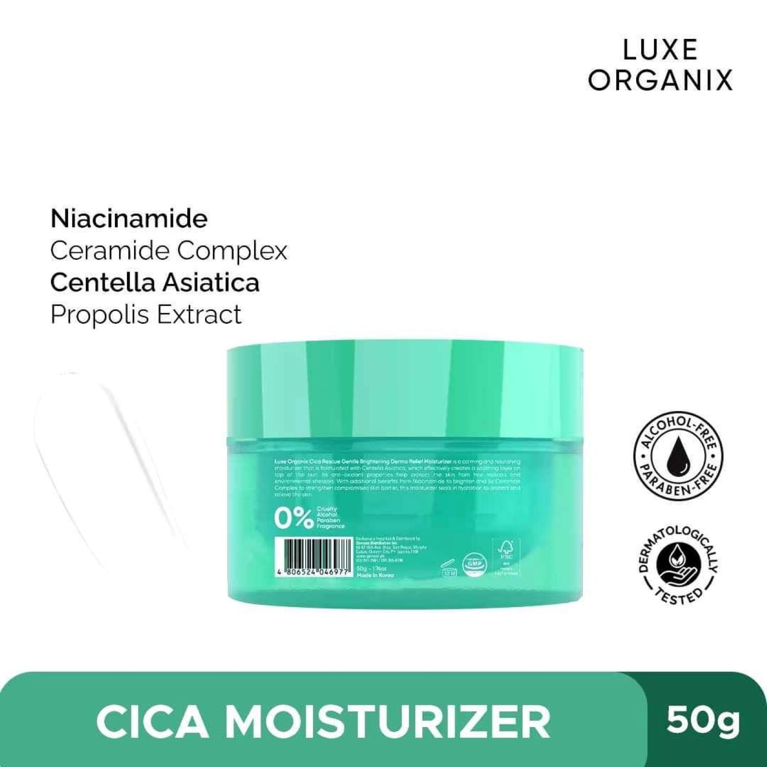 LUXE ORGANIX Cica Rescue Gentle Brightening Derma Relief Moisturizer 50g