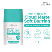 Luxe Organix Cloud Matte Soft Blurring Mineral Serum Sunscreen SPF50+ PA++++ matte finish sunscreen for shine control