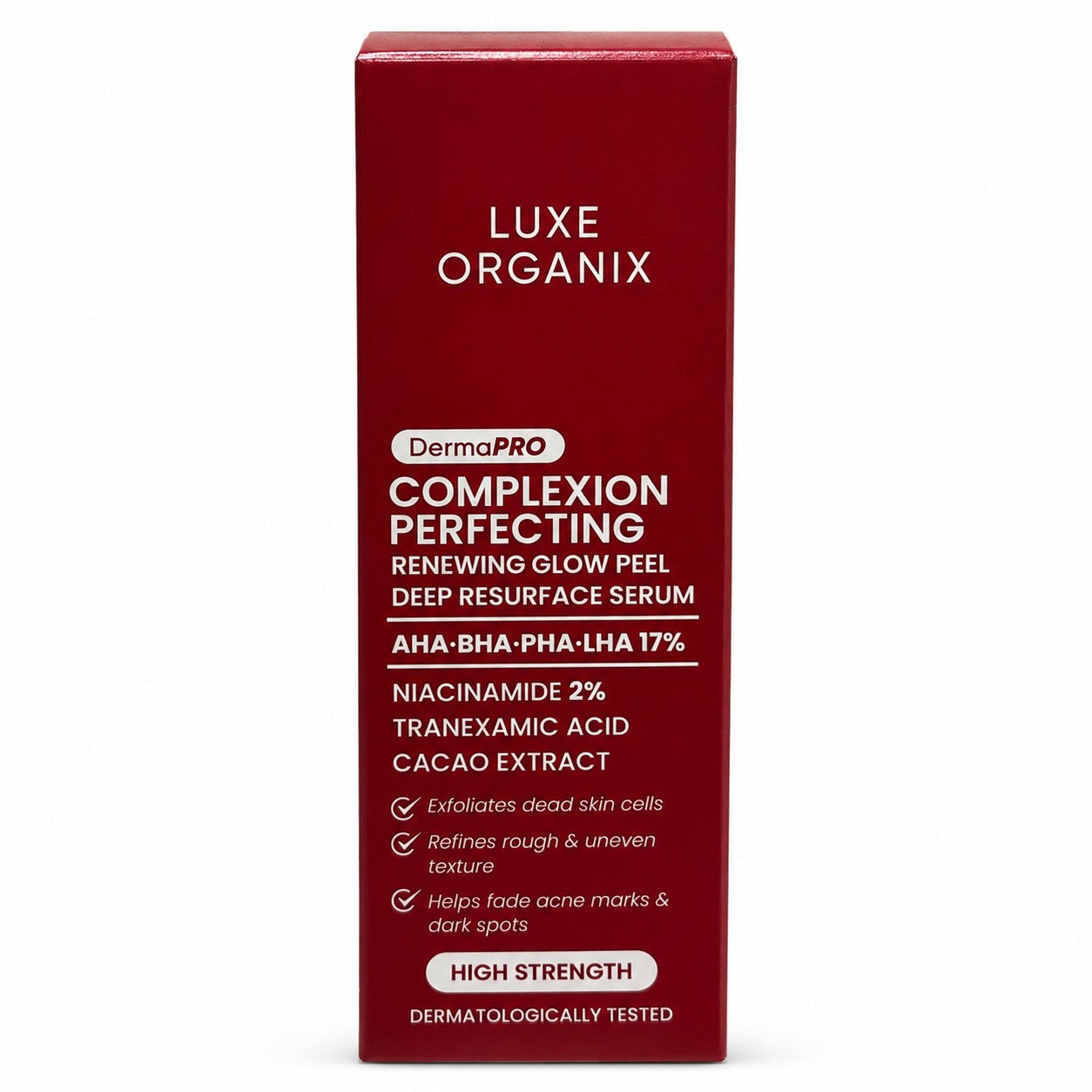 Luxe Organix DermaPRO Complexion Perfecting Glow Peel Serum 30ml made in Korea