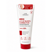 Luxe Organix DermaPRO KP Bumps Corrector smooth restore body lotion with AHA, niacinamide, ceramides and urea for softer-looking skin texture