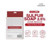 Luxe Organix Dermapro Sulfur Soap 2.5% Acne Rescue 80g ideal for gentle skin care