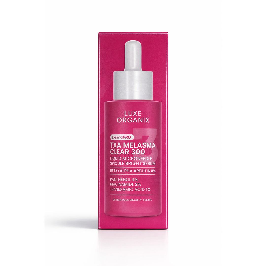 Luxe Organix DermaPRO TXA Melasma Clear 300 serum with brightening care for smoother looking skin