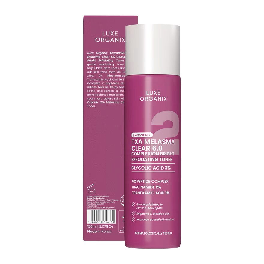Luxe Organix DermaPRO toner for daily exfoliating skincare routine