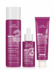 Luxe Organix DermaPRO TXA Melasma Clear skincare set with toner serum and cream