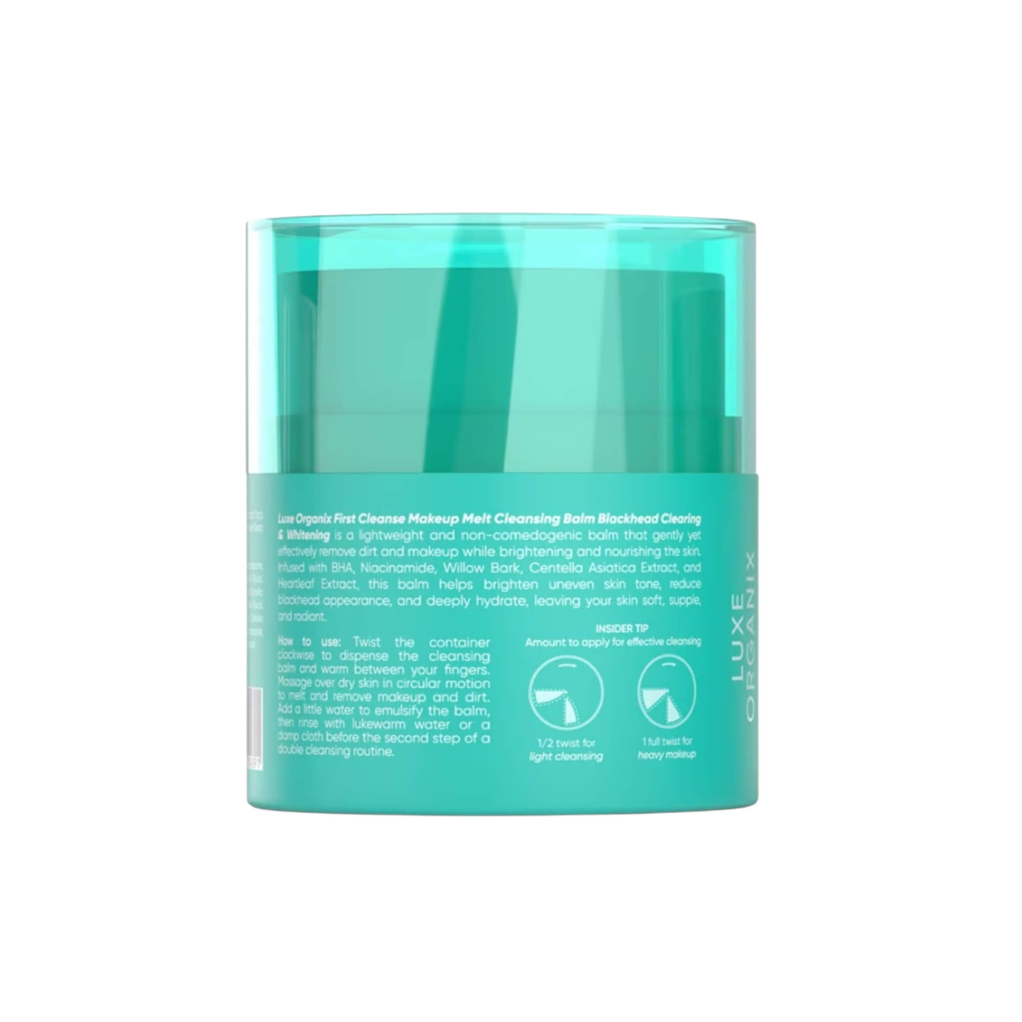 LUXE ORGANIX First Cleanse Blackhead Clearing & Soothing Cleansing Balm 45g for daily facial use