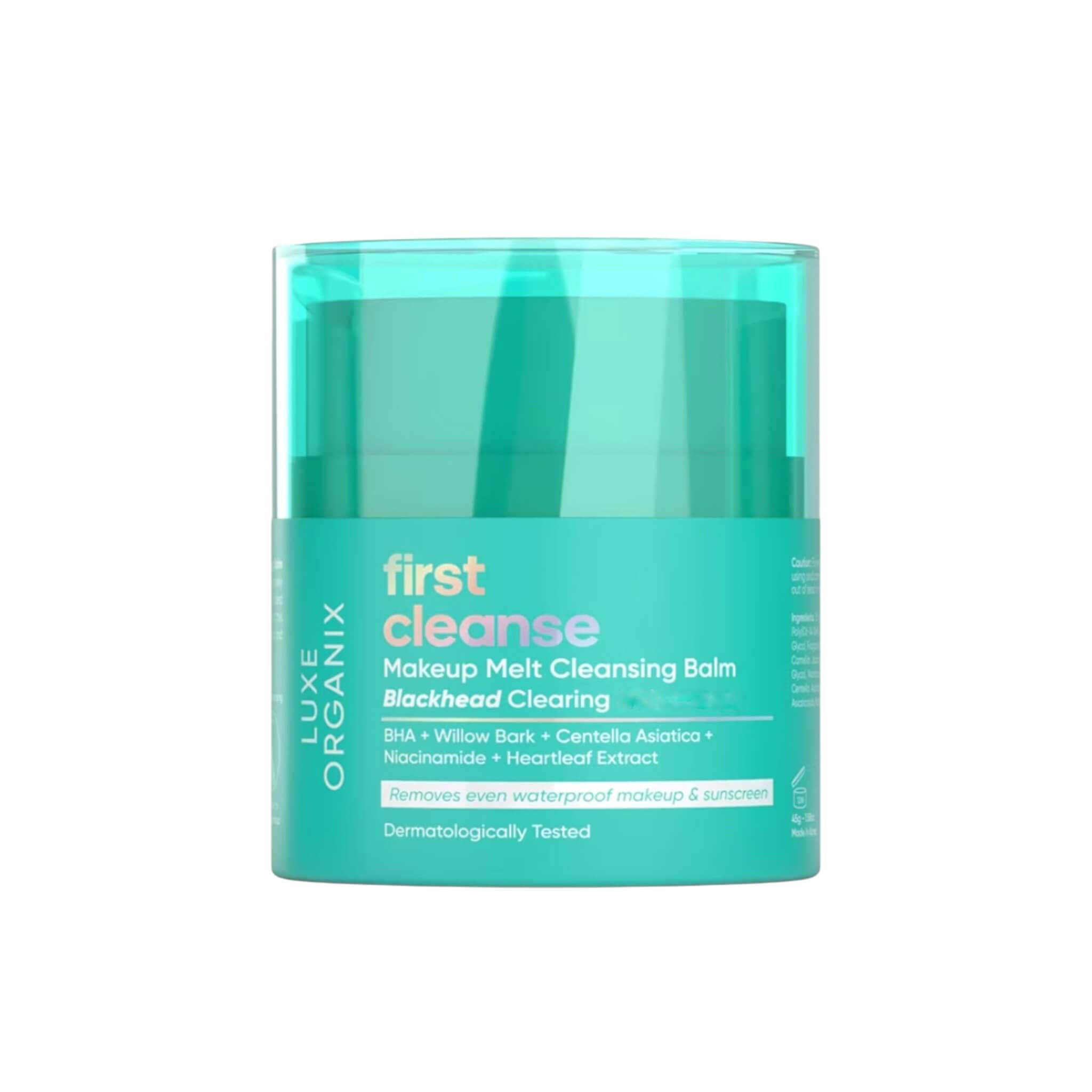 Luxe Organix First Cleanse Blackhead Clearing & Soothing Cleansing Balm 45g – BHA, Niacinamide & Heartleaf Extract